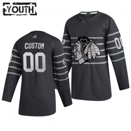 Barn NHL Chicago Blackhawks Tröjor med eget tryck Grå Adidas 2020 All-Star Authentic